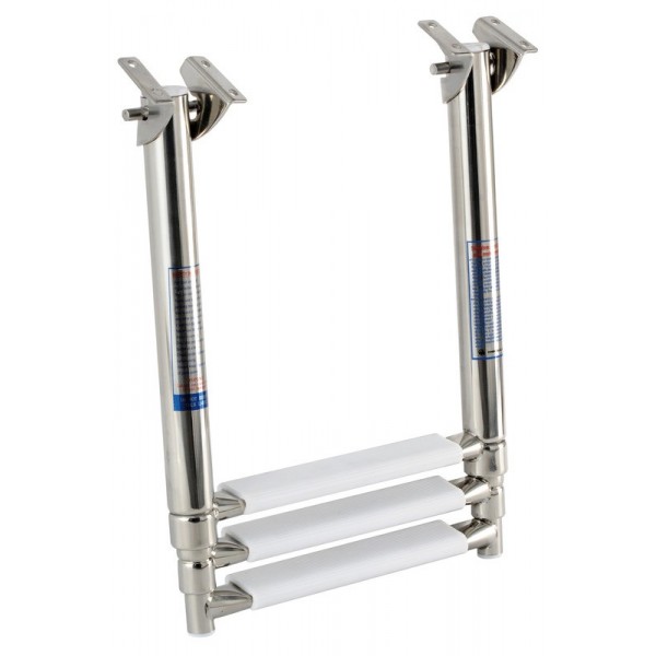 Echelle télescop. sous plateforme AISI316 3 marche - N°2 - comptoirnautique.com