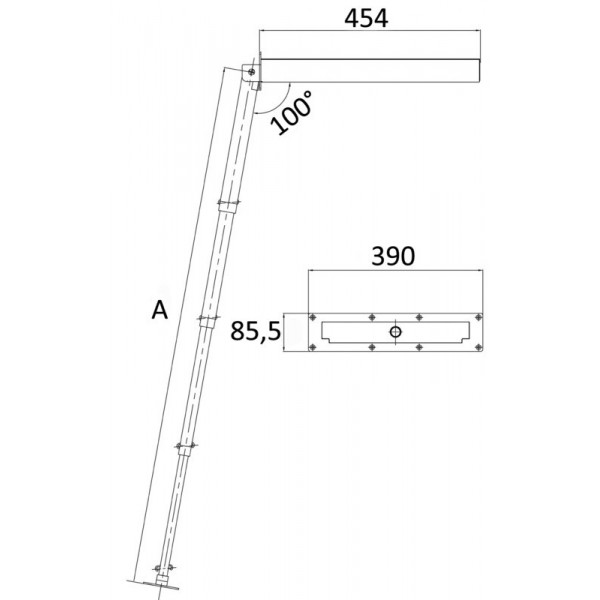 Standard AISI316 4-step retractable ladder - N°2 - comptoirnautique.com