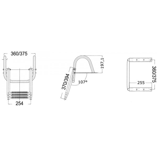 Echelle télescopique 4 marches (blanc) - N°2 - comptoirnautique.com