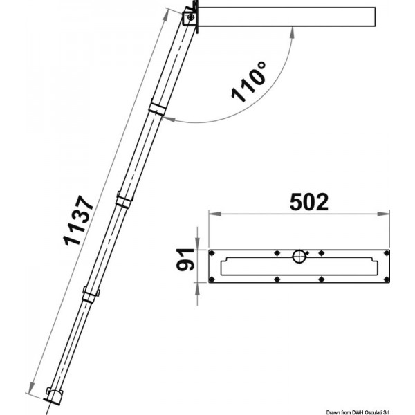 Scaletta Top Line a 4 gradini retrattile in teak - N°3 - comptoirnautique.com