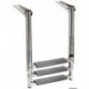 Flat telescopic ladder-oval tube shape 3 steps