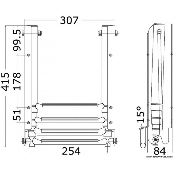 Echelle sous plate-forme coulissante 4 marches - N°3 - comptoirnautique.com