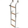 Scala in acciaio inossidabile con 4 gradini in Iroko