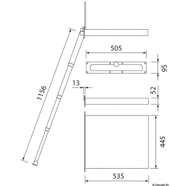 Scala retrattile Portofino a 4 gradini 1156 mm - N°2 - comptoirnautique.com