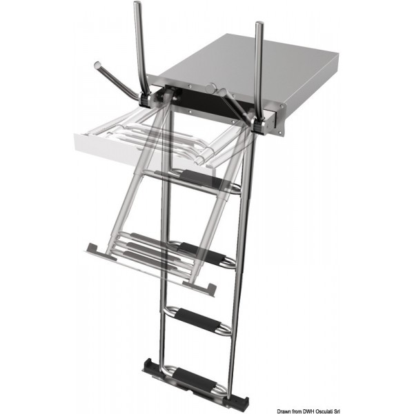 Scala telescopica da incasso a 4 gradini AISI316 - N°4 - comptoirnautique.com