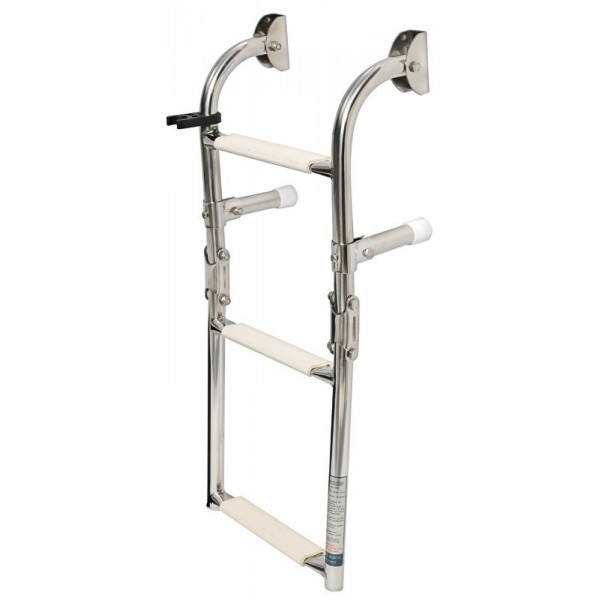Scala pieghevole a 3 gradini standard AISI316 - N°1 - comptoirnautique.com
