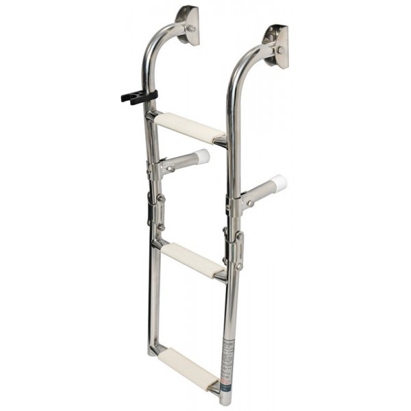 Scala stretta a 3 gradini pieghevoli in AISI316 - N°1 - comptoirnautique.com