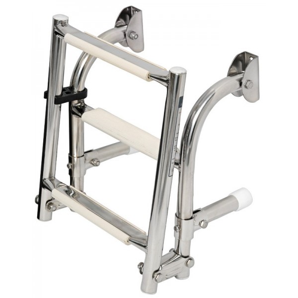 Very narrow 3-step AISI316 folding ladder - N°2 - comptoirnautique.com