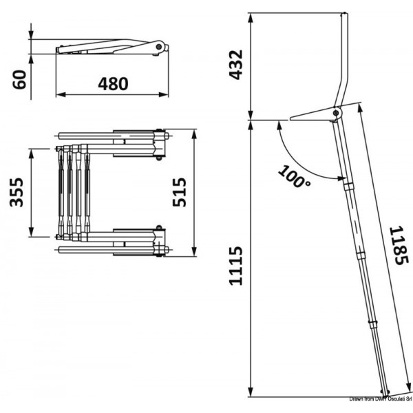 Telescopic ladder with 4-step handle - N°6 - comptoirnautique.com