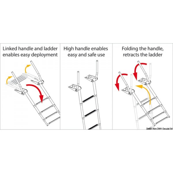 Telescopic ladder with 4-step handle - N°7 - comptoirnautique.com