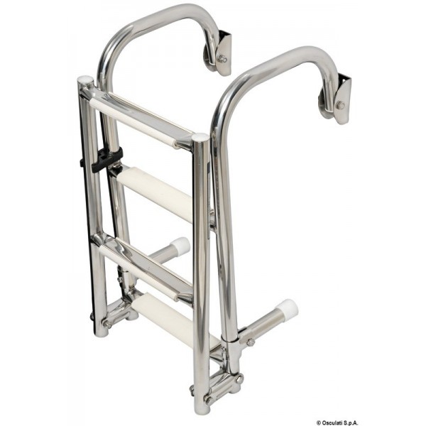 Scala pieghevole con fissaggio arrotondato, 3 gradini - N°2 - comptoirnautique.com