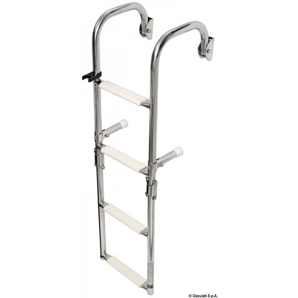 Scala pieghevole con fissaggi arrotondati 4 gradini - N°1 - comptoirnautique.com