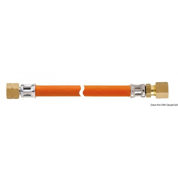 Tube G 1/4 LH x RVS 8 x 400 mm  - N°1 - comptoirnautique.com