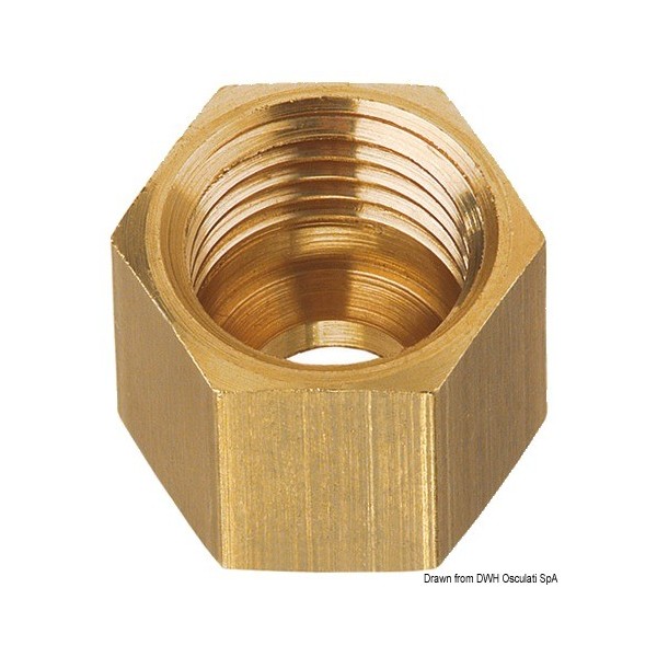 Brass nut for 8 mm copper pipe (blister pack 3 pcs) - N°1 - comptoirnautique.com