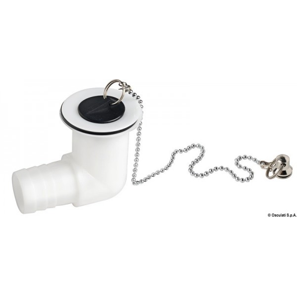 Scarico per lavello a 90° in nylon bianco - N°1 - comptoirnautique.com