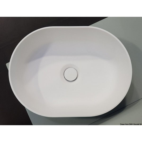 Lavello semi-ovale bianco Ocritech 350x260 mm - N°1 - comptoirnautique.com