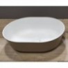 Evier à poser semi oval Ocritech blanc/beige 350x260 mm 