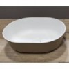 Ocritech white/beige semi-oval freestanding sink 350x260 mm - N°1 - comptoirnautique.com