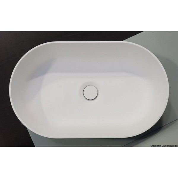 Lava-louças semi-oval Ocritech branco 450x260 mm - N°1 - comptoirnautique.com