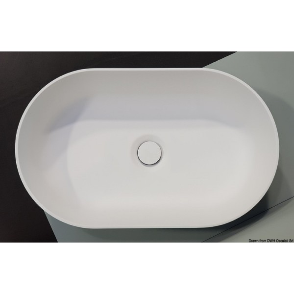 Lavello semi-ovale bianco Ocritech 450x260 mm - N°1 - comptoirnautique.com