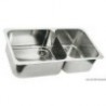 Lavello doppio in acciaio inox lucido 600x320 mm