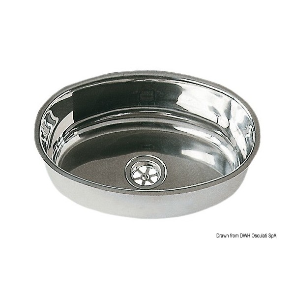 Lavello ovale in acciaio inox lucidato a specchio 240x375 mm - N°1 - comptoirnautique.com