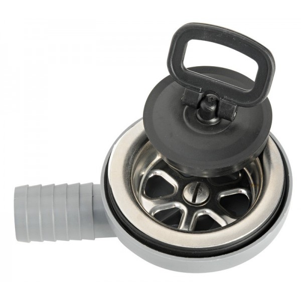 Scarico laterale a 90° in acciaio inox + moplen Ø 20 mm - N°1 - comptoirnautique.com