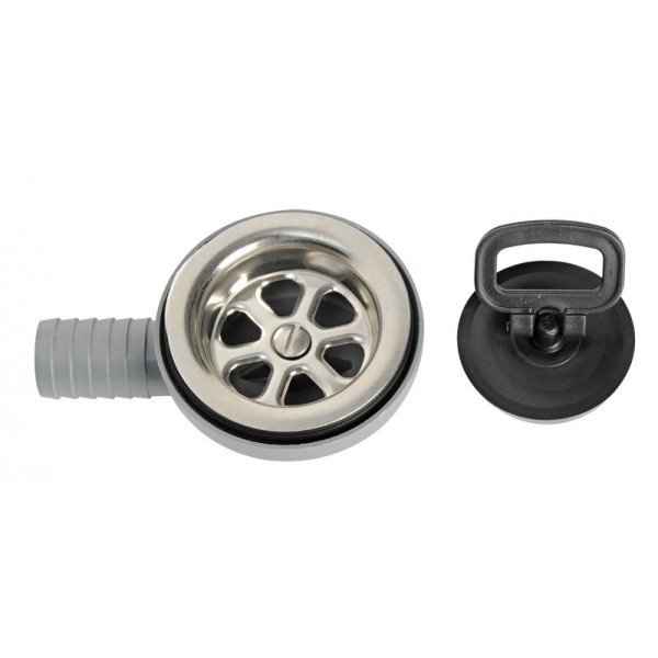 Bonde latérale 90° inox   moplen Ø 25 mm - N°2 - comptoirnautique.com