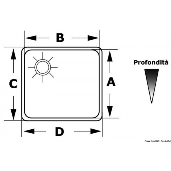 Fregadero rectangular de acero inoxidable 260x325x150 mm - N°2 - comptoirnautique.com