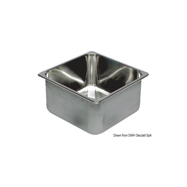 Lavello rettangolare in acciaio inox 360x360x150 mm - N°1 - comptoirnautique.com