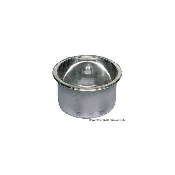 Evier rond inox poli miroir 285x180 mm  - N°1 - comptoirnautique.com