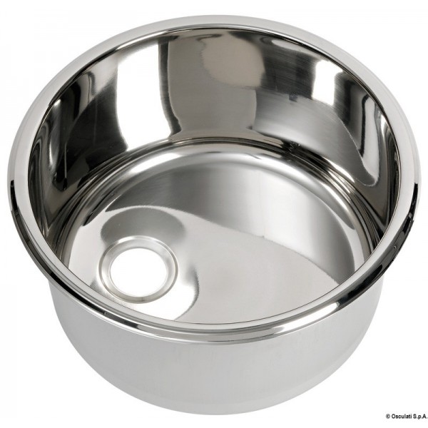 Lavello rotondo in acciaio inox lucidato a specchio 330x180 mm - N°1 - comptoirnautique.com