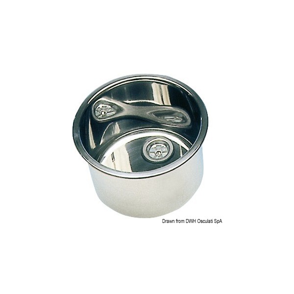 Evier rond inox poli miroir 385x180 mm  - N°1 - comptoirnautique.com