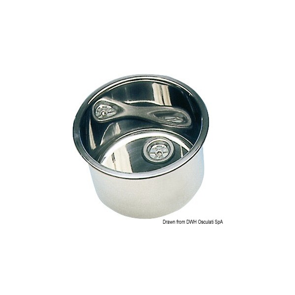 Lavello rotondo in acciaio inox lucidato a specchio 385x180 mm - N°1 - comptoirnautique.com