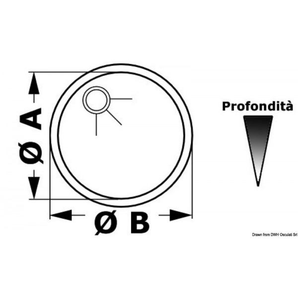 Fregadero redondo de acero inoxidable pulido a espejo 385x180 mm - N°2 - comptoirnautique.com