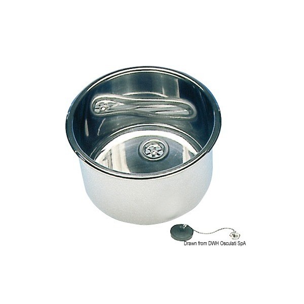 Evier rond inox poli miroir 420x180 mm  - N°1 - comptoirnautique.com