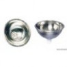 Lavabo semicircolare-vasca in acciaio inox lucidato a specchio 350x150 mm 