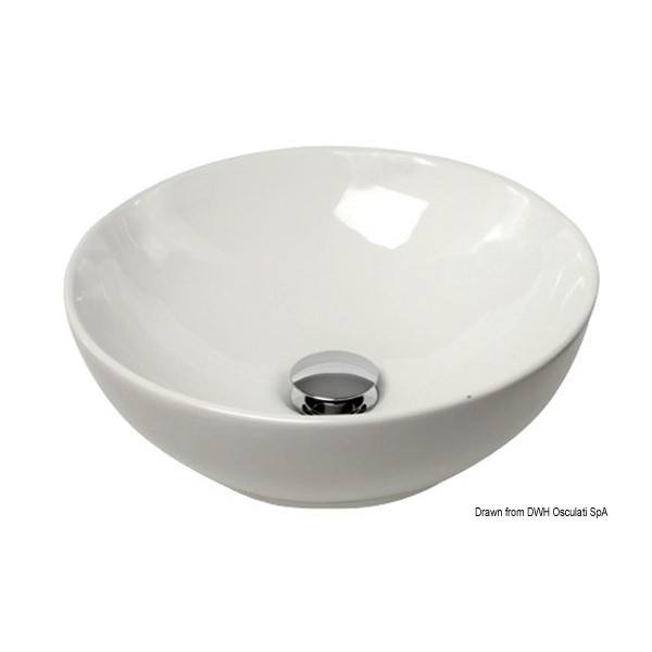 Half-round ceramic sink on worktop Ø365mm  - N°1 - comptoirnautique.com