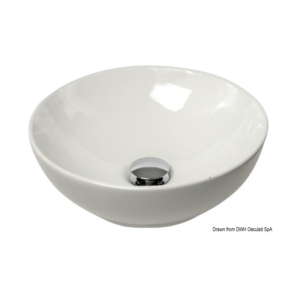 Mezzo-lavello rotondo in ceramica su piano di lavoro Ø365mm  - N°1 - comptoirnautique.com