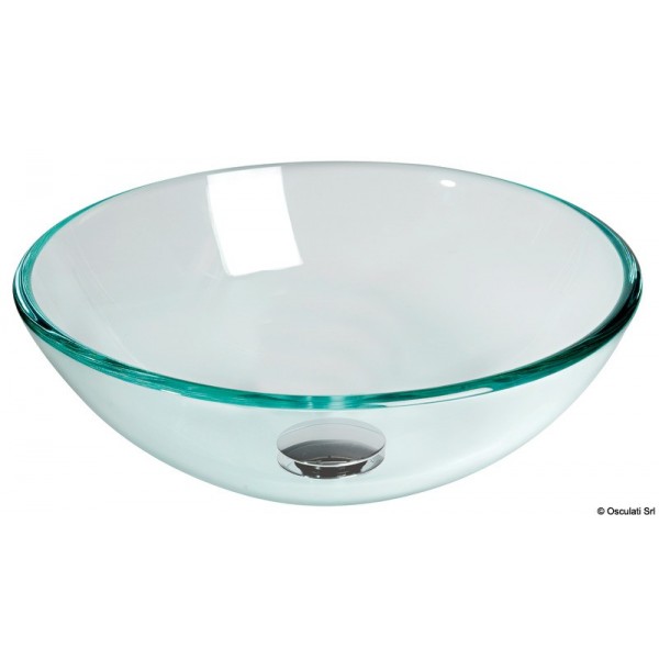 Evier semi-sphérique en verre 280 mm  - N°1 - comptoirnautique.com