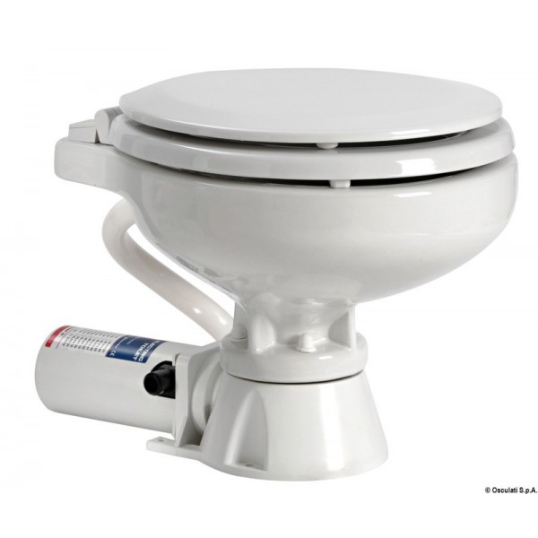 WC elettrico salvaspazio con sedile in legno 12 V - N°1 - comptoirnautique.com