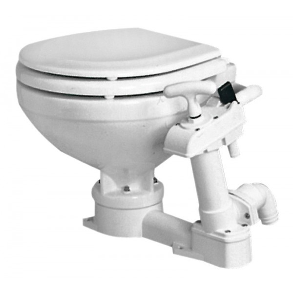 Compact manual toilet with wooden seat - N°1 - comptoirnautique.com 