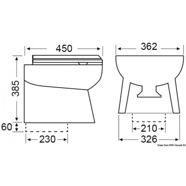 SILENT Elegant toilet straight 12 V - N°2 - comptoirnautique.com 