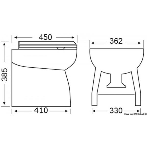 SILENT Inodoro elegante, recto 12 V - N°2 - comptoirnautique.com 