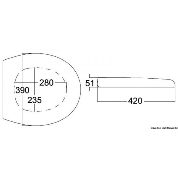 Coperchio-sedile in plastica p. TECMA Silence Plus WC  - N°2 - comptoirnautique.com