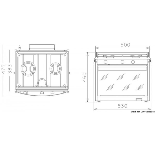 Cucina TECHIMPEX Marinertwo a 2 fuochi con forno - N°2 - comptoirnautique.com
