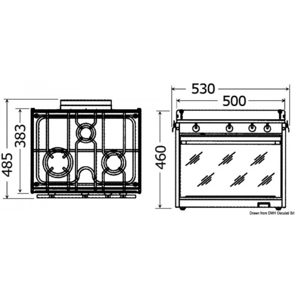 Cucina a 3 fuochi TECHIMPEX Topline - N°2 - comptoirnautique.com