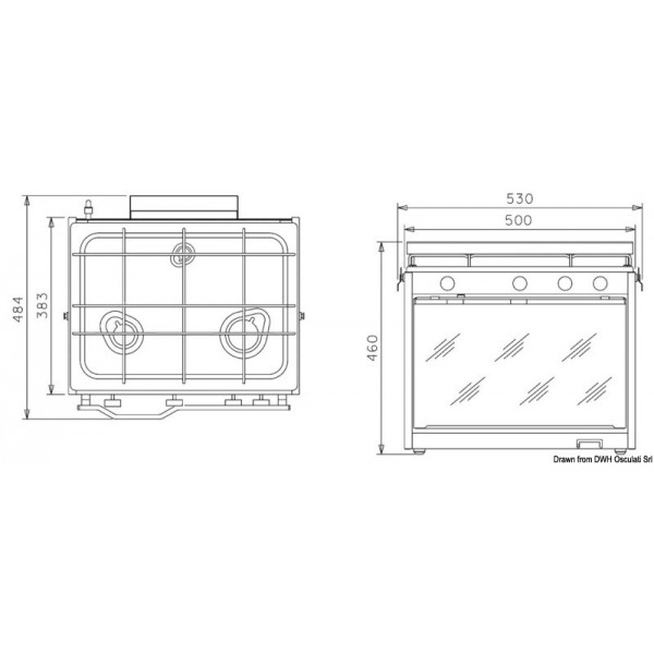 Cucina a 2 fuochi con forno TECHIMPEX XL2 - N°2 - comptoirnautique.com