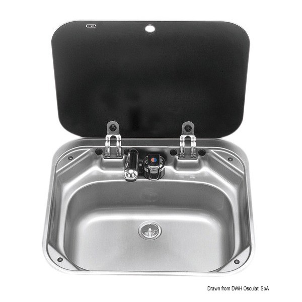 SMEV sink with tap 420x370 mm - N°1 - comptoirnautique.com