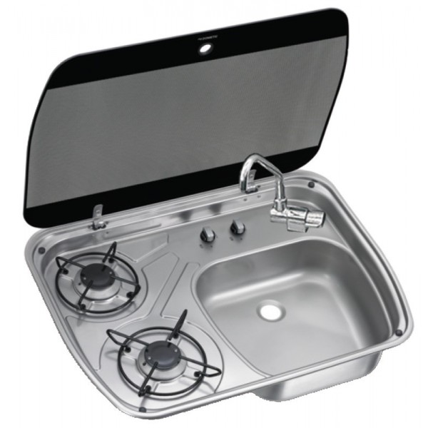 Plan cuisson 2 feux couvercle cristal fumé Cramer - N°1 - comptoirnautique.com